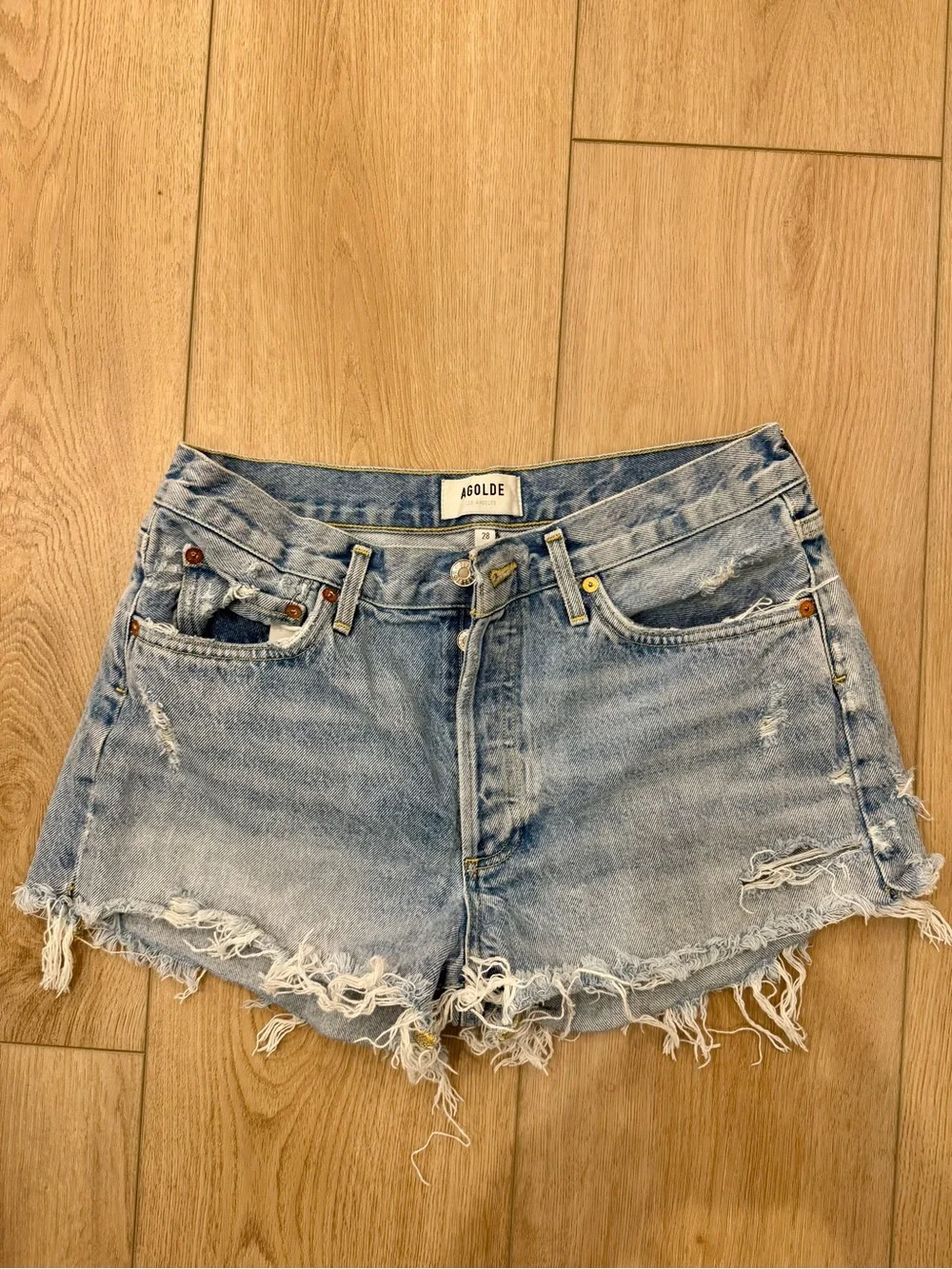 Agolde Parker Denim Shorts - Picture 3 of 5